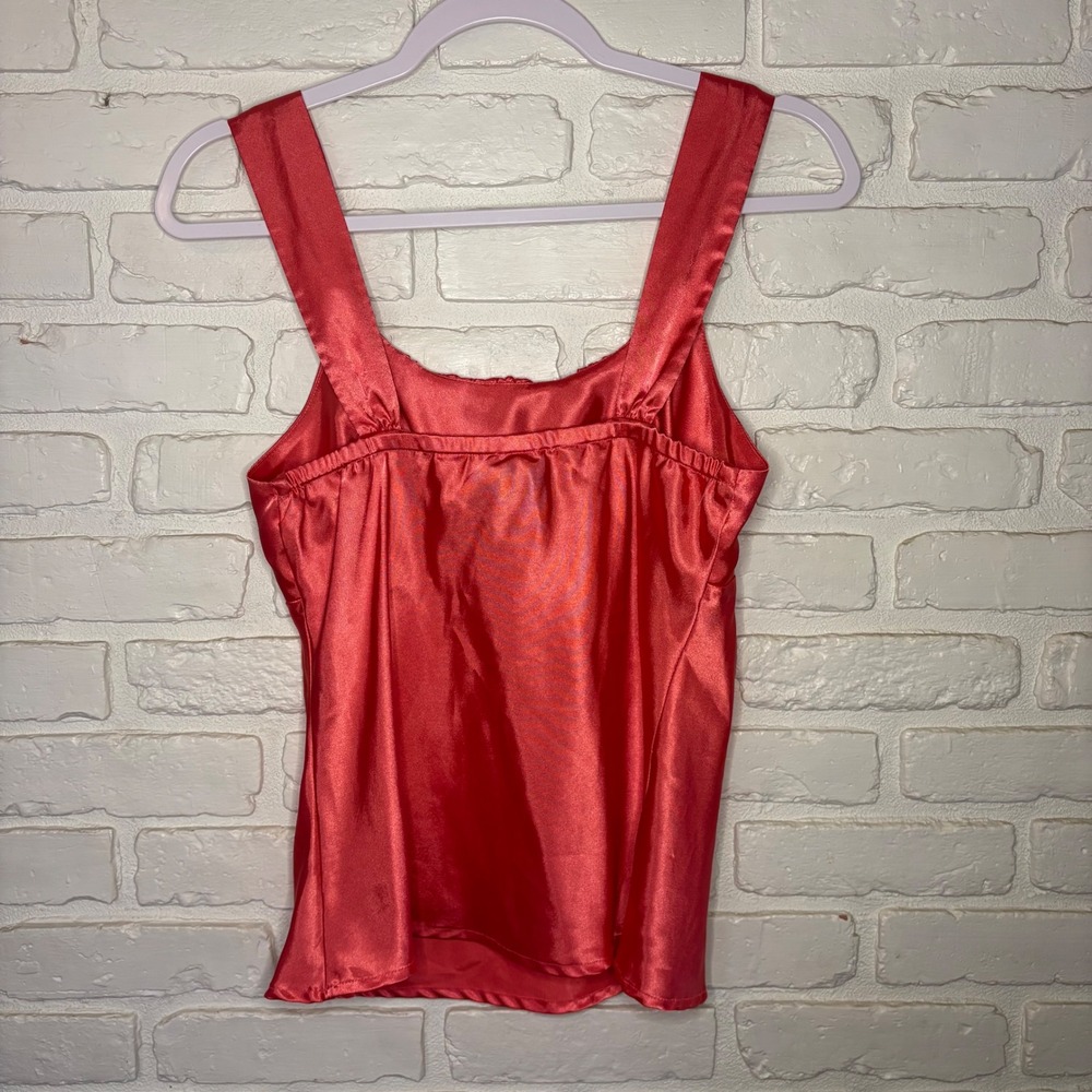 MetroStyle Pink Satin Ruched‎ Camisole Tank Top Y2K Women's Size 6 Small - Picture 6 of 6